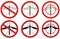 Stop mosquito signs. A set of insect pest control signs. Vector illustration.