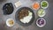 Stop Motion Animation of a Beef Bulgogi Bowl with Pickled Vegetables
