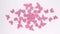 Stop motion animation of pink flowers and butterflies of different sizes turn into a kaleidoscope pattern depicting
