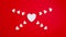 Stop motion animation of pulsating heart on red background. Concept of love and marriage