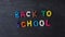 Stop motion hand made plasticine lettering back to school on the blackboard. Fun cartoon rainbow modeling clay