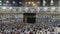 Stop motion of Muslim pilgrims perform circumambulation of the black stone or Kaaba in Mecca, Saudi Arabia.