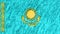 Stop motion pastel chalk crayon drawn Kazakhstan flag cartoon animation seamless loop background new quality national