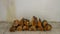 Stop motion time lapse  of logs of firewood that are stacked on top of each other