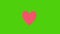 Stop motion VIDEO heart beating on green background.