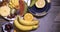 Stop motion view of an assortment of fresh, organic fruits