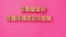 Stop-motion wooden cubes with the phrase Happy Valentine's Day on an empty colorful pink background. Words of