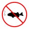 Stop no fishing prohibition. Fishing prohibition sign.