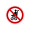 STOP! No strollers or pushchair. VECTOR. The icon with a red contour on a white background. For any use.
