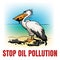 Stop Oil pollution Ecological Emblem