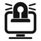 Stop online theft icon simple vector. Secure crime