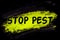 Stop pest word with glow powder