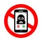 Stop Phone scammers. Ban Call from Thief.  No Incoming call of Rogue. Red prohibition road sign