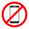 Stop Phone sign isolated. Prohibition of call