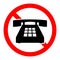 Stop phone sign. No phone. Forbidden cell phone sign. Vector illustration