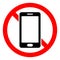 Stop phone sign. No phone. No smartphone sign. Vector illustration