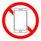 Stop phone sign. No phone. No smartphone sign. Vector illustration