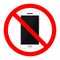 Stop phone sign. No phone. No smartphone sign. Vector illustration