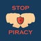 Stop Piracy .No piracy icon and