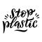 Stop plastic lettering card. Plastic free quote.