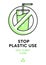 Stop plastic use. Keep planet clean. Poster, illustration.