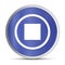 Stop play icon prime blue round button vector illustration design silver frame push button