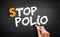 Stop Polio text on blackboard