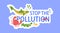 Stop pollution ocean and sea, banner badge