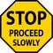 Stop Proceed Slowly Sign On White Background