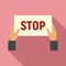 Stop protest icon, flat style