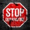 Stop quarantine road sign background