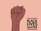 Stop racism. Black lives matter. African American arm gesture. Anti discrimination, help fighting racism poster, Politics