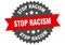 stop racism isolated ribbon label. stop racism sign