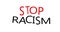 STOP RACISM for news on tv. Protests against racism. The concept of the global problem