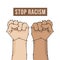 Stop racism poster fist hand