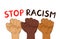 Stop racism protest banner. Vector