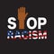 Stop Racism Symbol The Letters in the Pattern of the United States of America Flag, Black Lives Matter Concept Vector