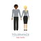 Stop racism tolerance concept couple with different skin colors