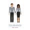 Stop racism tolerance concept couple with different skin colors