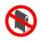 Stop Radiator heat. Red road Forbidding sign. Ban Electric heating radiator