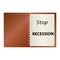 Stop recession on notebook color vector