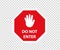 Stop road sign with hand gesture. New red do not enter traffic sign. Caution ban symbol direction sign. Warning stop signs.