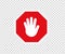 Stop road sign with hand gesture. New red do not enter traffic sign. Caution ban symbol direction sign. Warning stop signs.