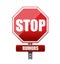 Stop rumors road sign illustration design