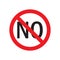 Stop saying no symbol sign. Vector icon on white background