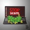 Stop scam. cheating and fraud. a computer