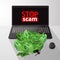 Stop scam. cheating and fraud. a computer