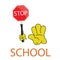 Stop school icon vector