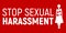 Stop Sexual Harassment Banner. Gender equality Label and Logo. Logo Vector Illustration