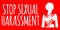 Stop Sexual Harassment Banner. Gender equality Label and Logo. Logo Vector Illustration